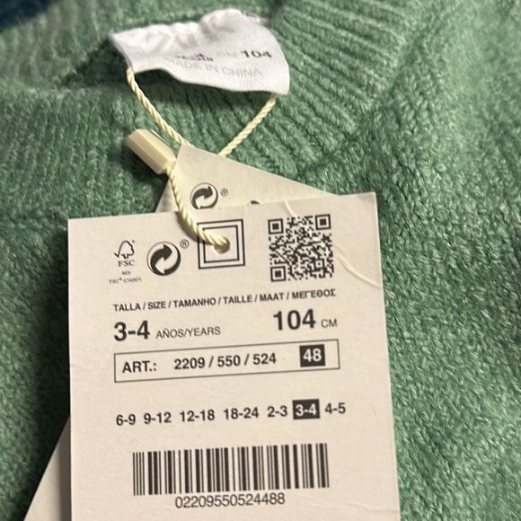 ZARA Kids | Green | RIBBED KNIT SWEATER - Picture 5 of 6